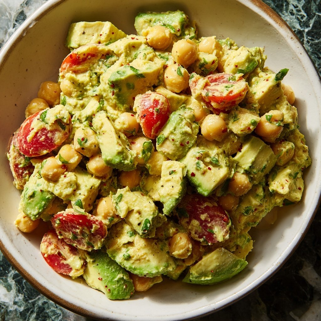 Healthy & Light Avocado Chickpea Salad