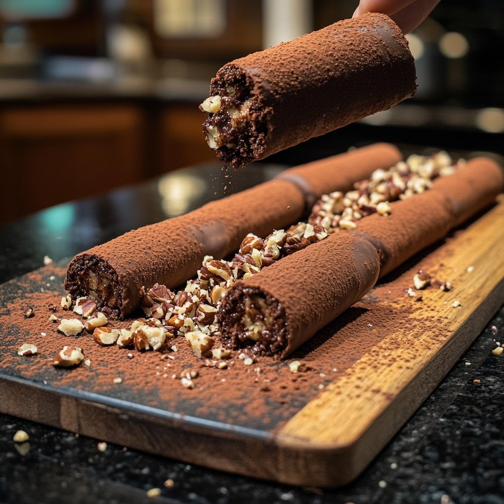 Chocolate Cigar Cookies (No Bake) | Kookmutsjes