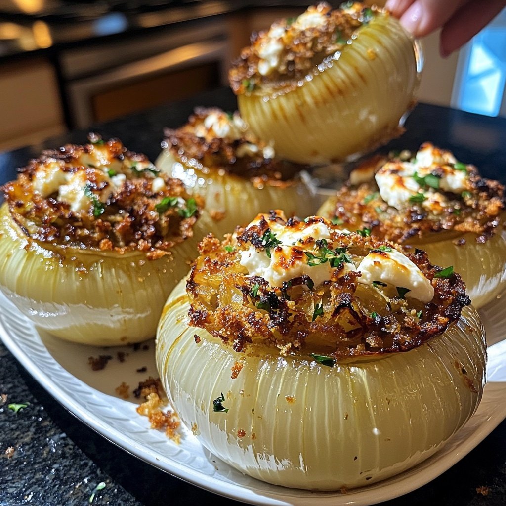 Greek Stuffed Onions