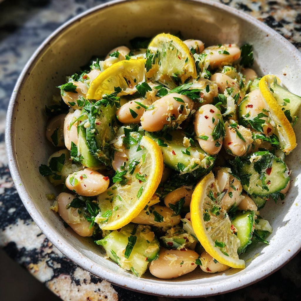 Healthy Lunch White Bean Lemon Salad