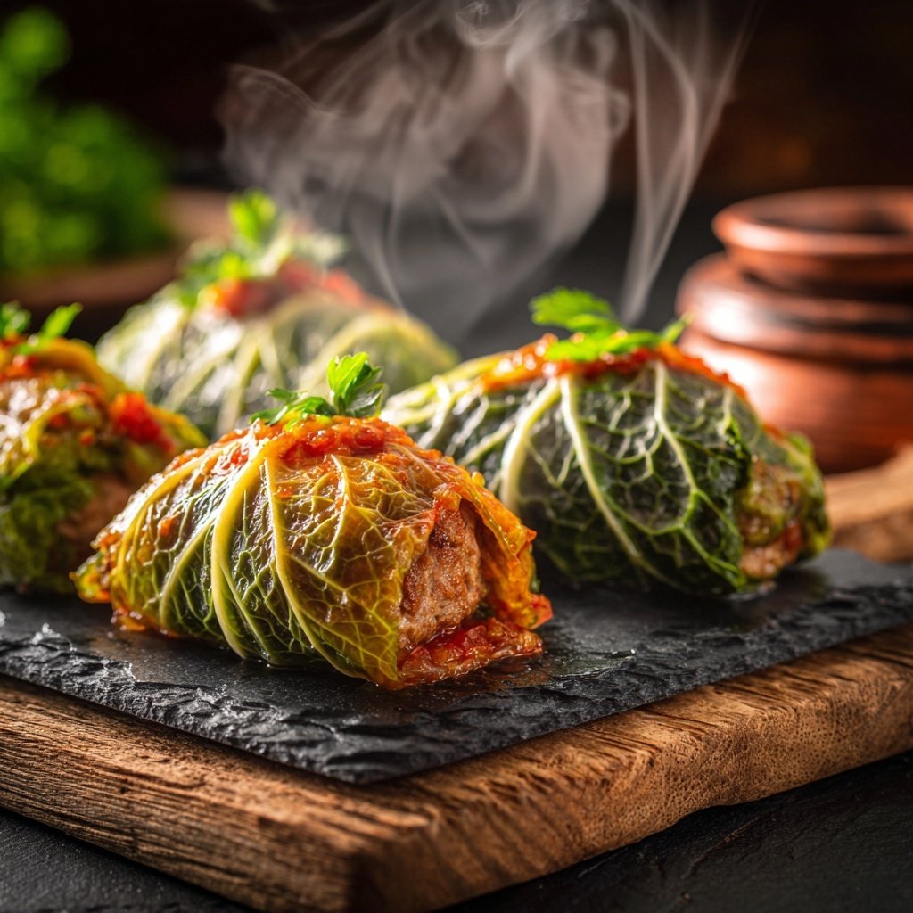 Hamburger Meat And Rice Stuffed Cabbage