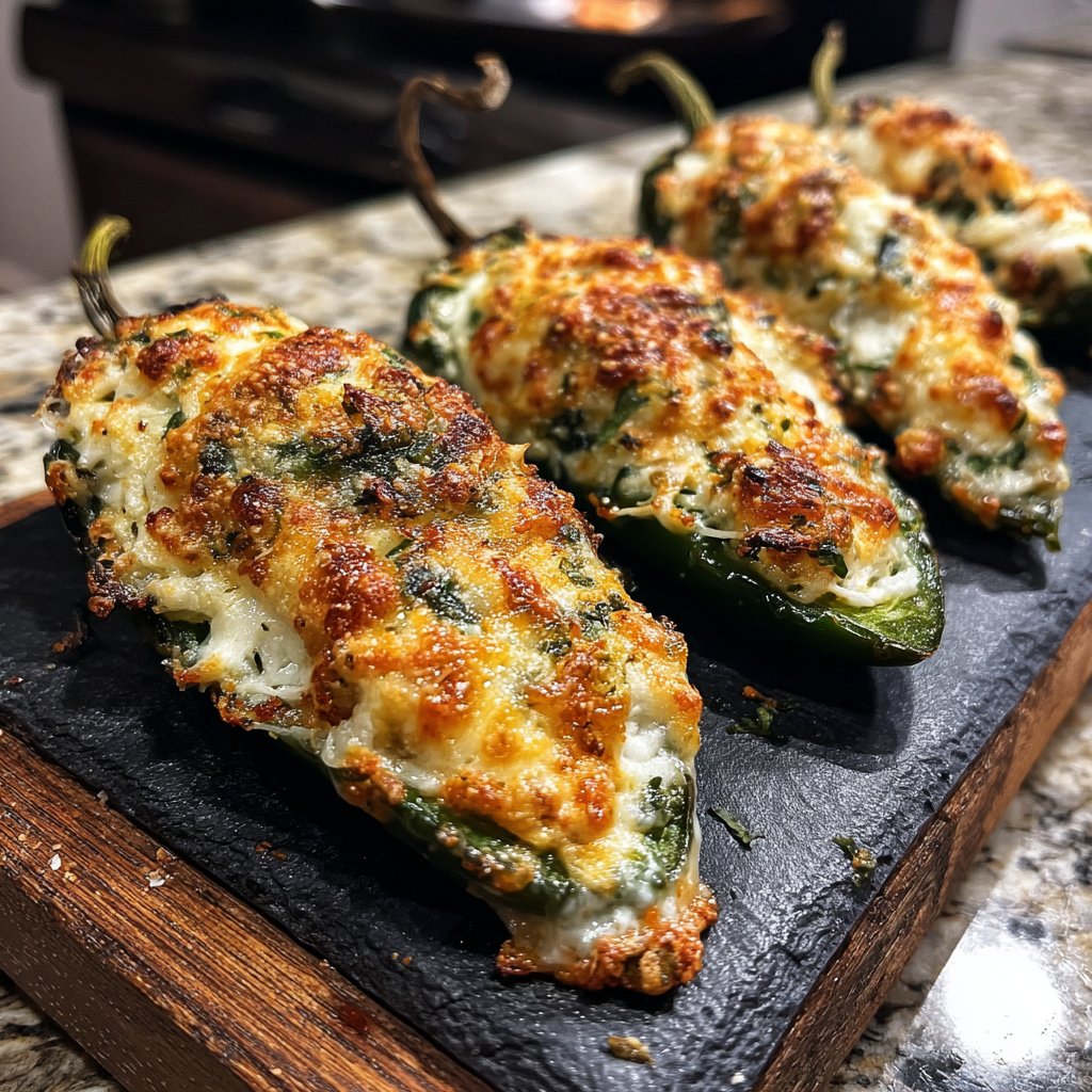 Jalapeno Poppers with Garlic Herb Filling
